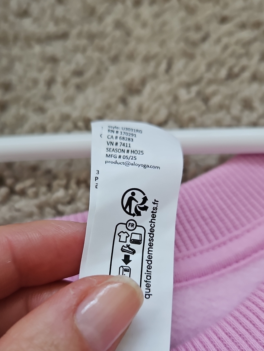 ALO Accolade Candy Heart Pink Sweatshirt Medium - Picture 4 of 5
